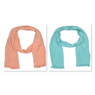 Combo Pack-2 Premium Satin Plain Women's Stole